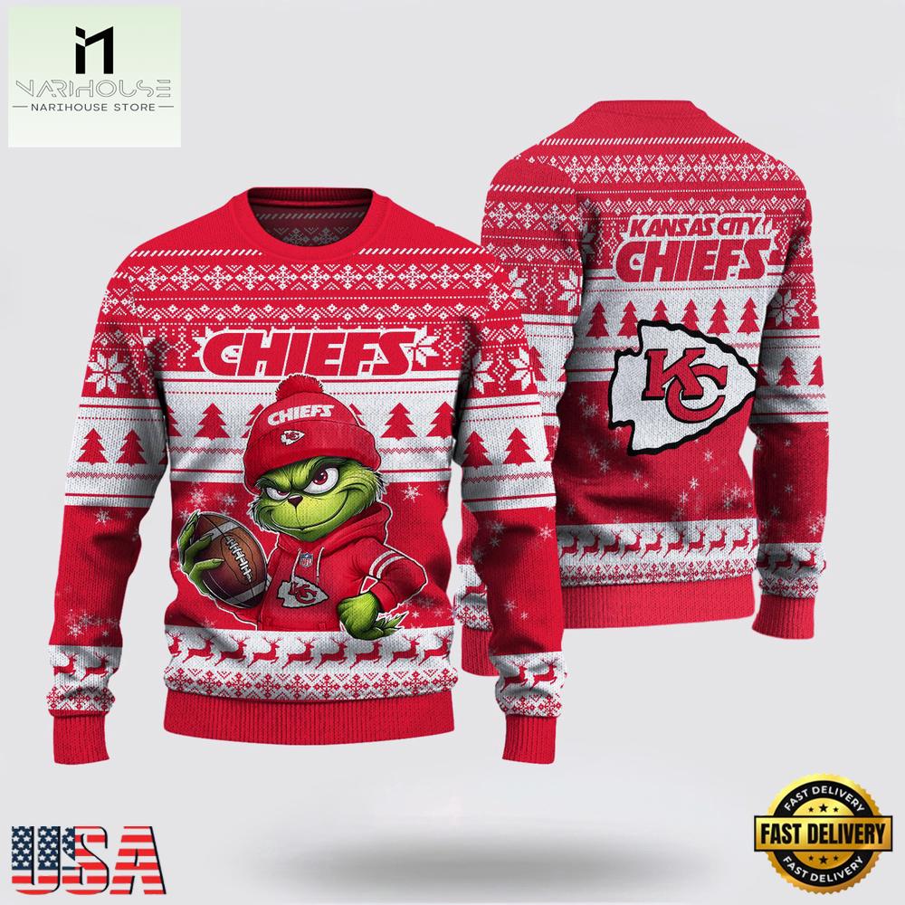 Kansas City Chiefs NFL The Grinch 2025 Ugly Xmas Sweater Kansas City Chiefs NFL The Grinch 2025 Ugly Xmas Sweater
