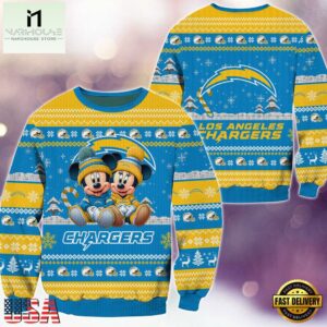 Los Angeles Chargers NFL Mickey Minnie Ugly Christmas Sweater