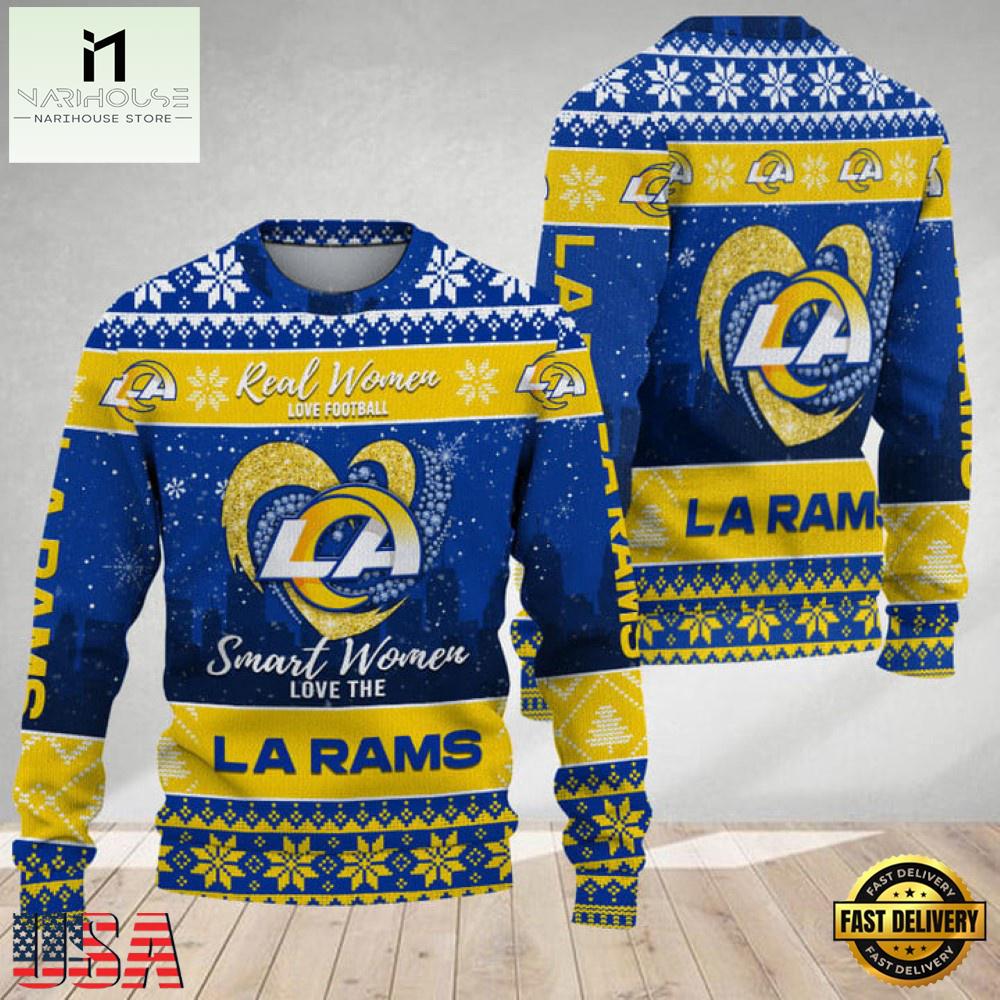 NFL  Los Angeles Rams Real Women Love Football 2025 Ugly Xmas Sweater NFL  Los Angeles Rams Real Women Love Football 2025 Ugly Xmas Sweater