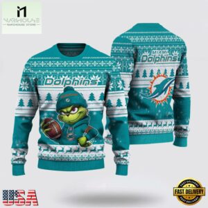 Miami Dolphins NFL The Grinch Ugly Christmas Sweater