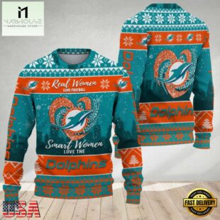 Miami Dolphins Real Women Love Football Ugly Christmas Sweater