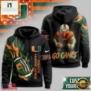 Miami Hurricanes NCAA Victory Flame Personalized Hoodie Shirt