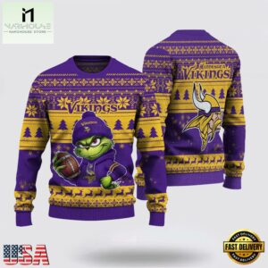 Minnesota Vikings NFL The Grinch Ugly Christmas Sweater