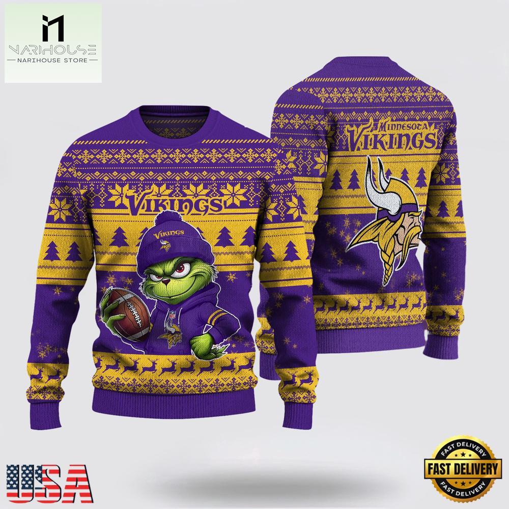 Minnesota Vikings NFL The Grinch 2025 Ugly Xmas Sweater Minnesota Vikings NFL The Grinch 2025 Ugly Xmas Sweater