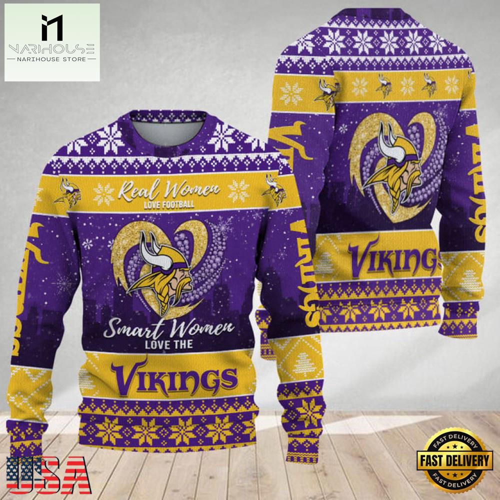 NFL  Minnesota Vikings Real Women Love Football 2025 Ugly Xmas Sweater NFL  Minnesota Vikings Real Women Love Football 2025 Ugly Xmas Sweater