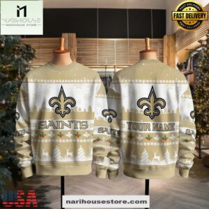 New Orleans Saints NFL Snow Ugly Christmas Sweater