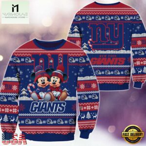 New York Giants NFL Mickey Minnie Ugly Christmas Sweater