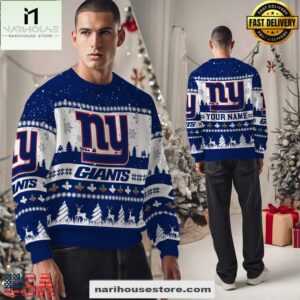 New York Giants NFL Snow Ugly Christmas Sweater