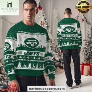 New York Jets NFL Snow Ugly Christmas Sweater