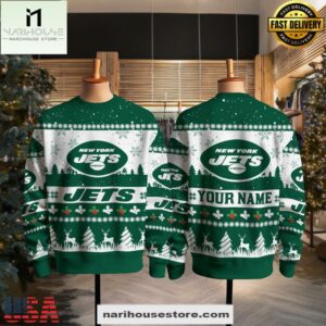 New York Jets NFL Snow Ugly Christmas Sweater