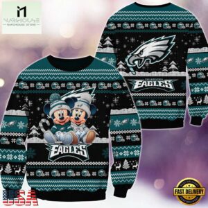 Philadelphia Eagles NFL Mickey Minnie Ugly Christmas Sweater