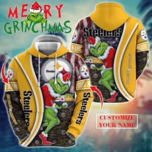 Pittsburgh Steelers NFL Merry Grinchmas 2025 All Over Print Hoodie