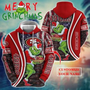 San Francisco 49ers NFL Merry Grinchmas 2025 All Over Print Hoodie
