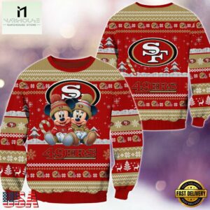San Francisco 49ers NFL Mickey Minnie Ugly Christmas Sweater