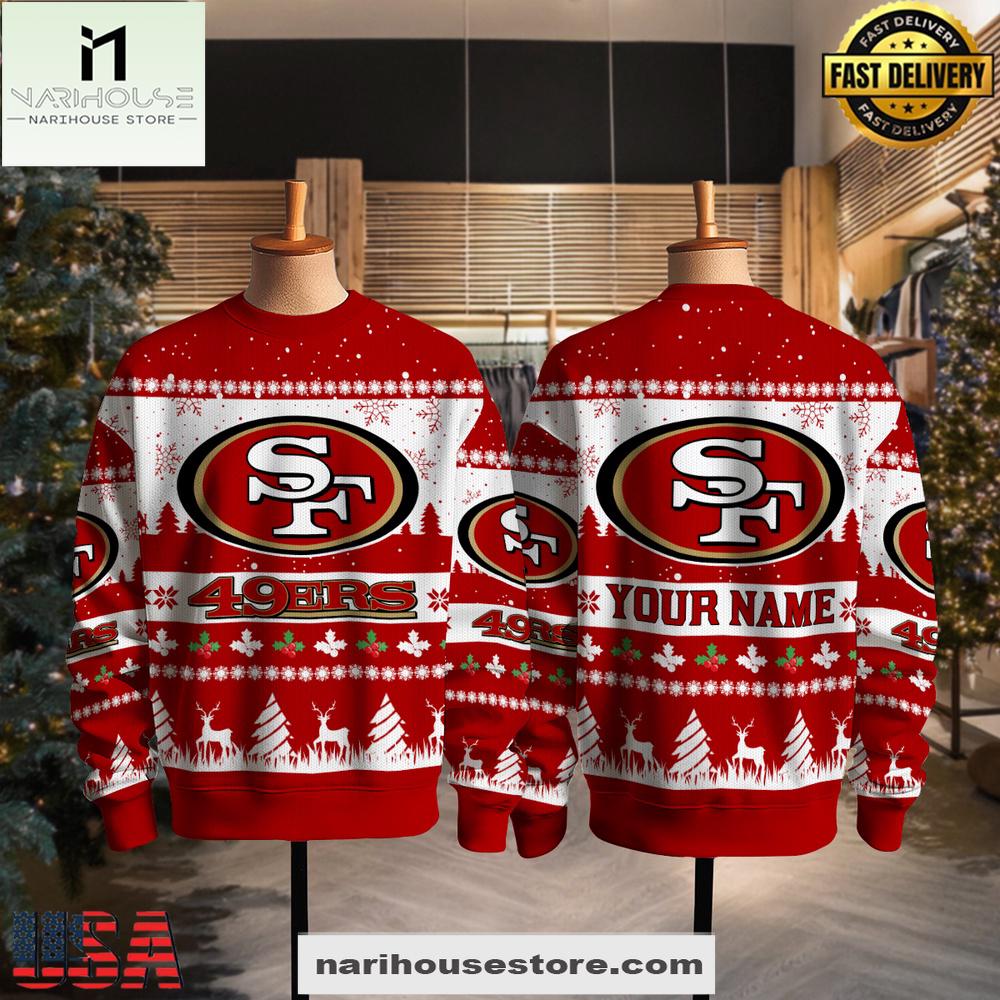 San Francisco 49ers NFL Snow 2025 Ugly Xmas Sweater San Francisco 49ers NFL Snow 2025 Ugly Xmas Sweater