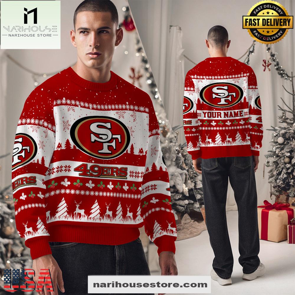 San Francisco 49ers NFL Snow 2025 Ugly Xmas Sweater San Francisco 49ers NFL Snow 2025 Ugly Xmas Sweater