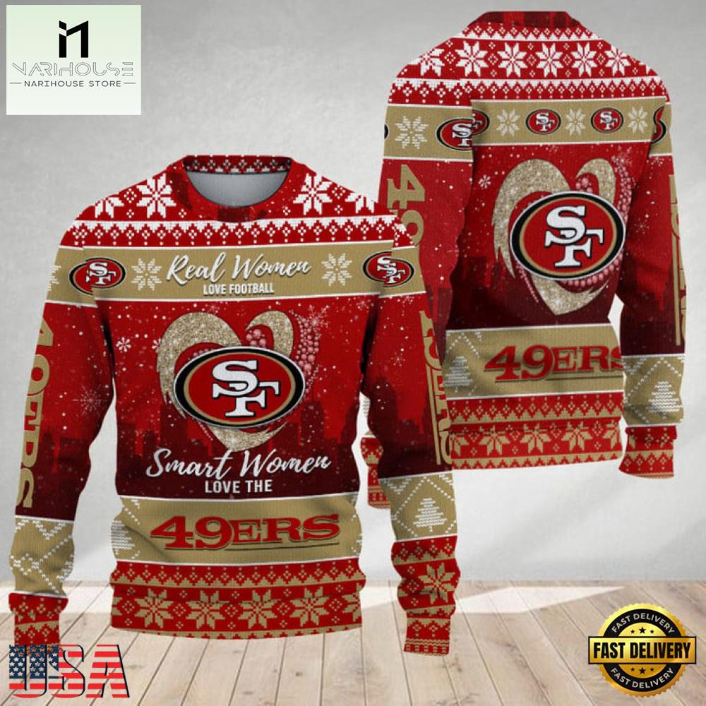 NFL  San Francisco 49ers Real Women Love Football 2025 Ugly Xmas Sweater NFL  San Francisco 49ers Real Women Love Football 2025 Ugly Xmas Sweater
