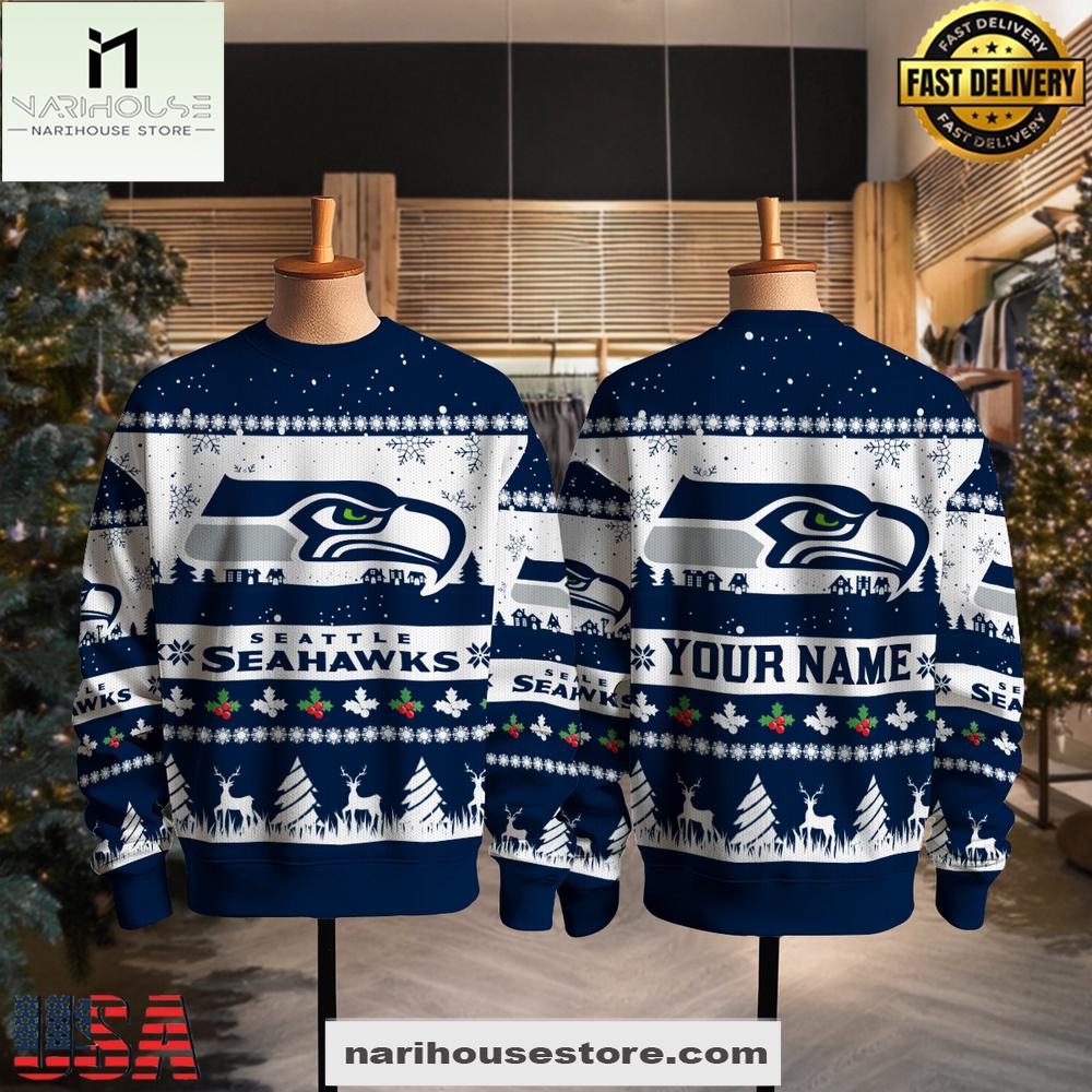 Seattle Seahawks NFL Snow 2025 Ugly Xmas Sweater Seattle Seahawks NFL Snow 2025 Ugly Xmas Sweater