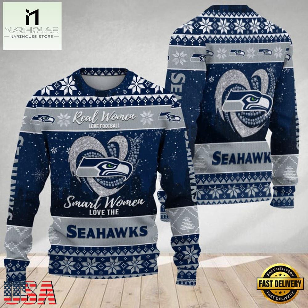 NFL  Seattle Seahawks Real Women Love Football 2025 Ugly Xmas Sweater NFL  Seattle Seahawks Real Women Love Football 2025 Ugly Xmas Sweater