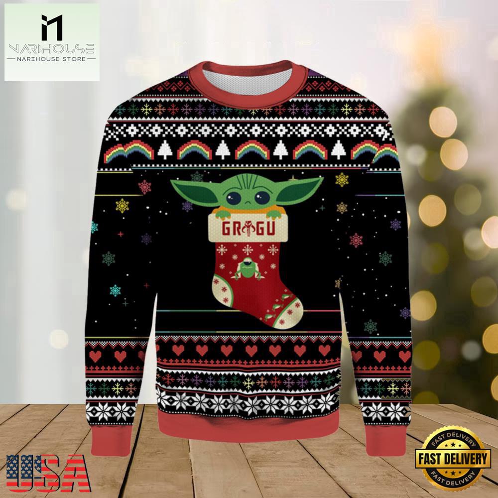 Star Wars Baby Yoda Frog 2025 Ugly Xmas Sweater Star Wars Baby Yoda Frog 2025 Ugly Xmas Sweater