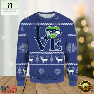 Super Bowl Love Seahawks Ugly Christmas Sweater