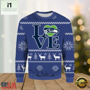 Super Bowl Love Seahawks Ugly Christmas Sweater