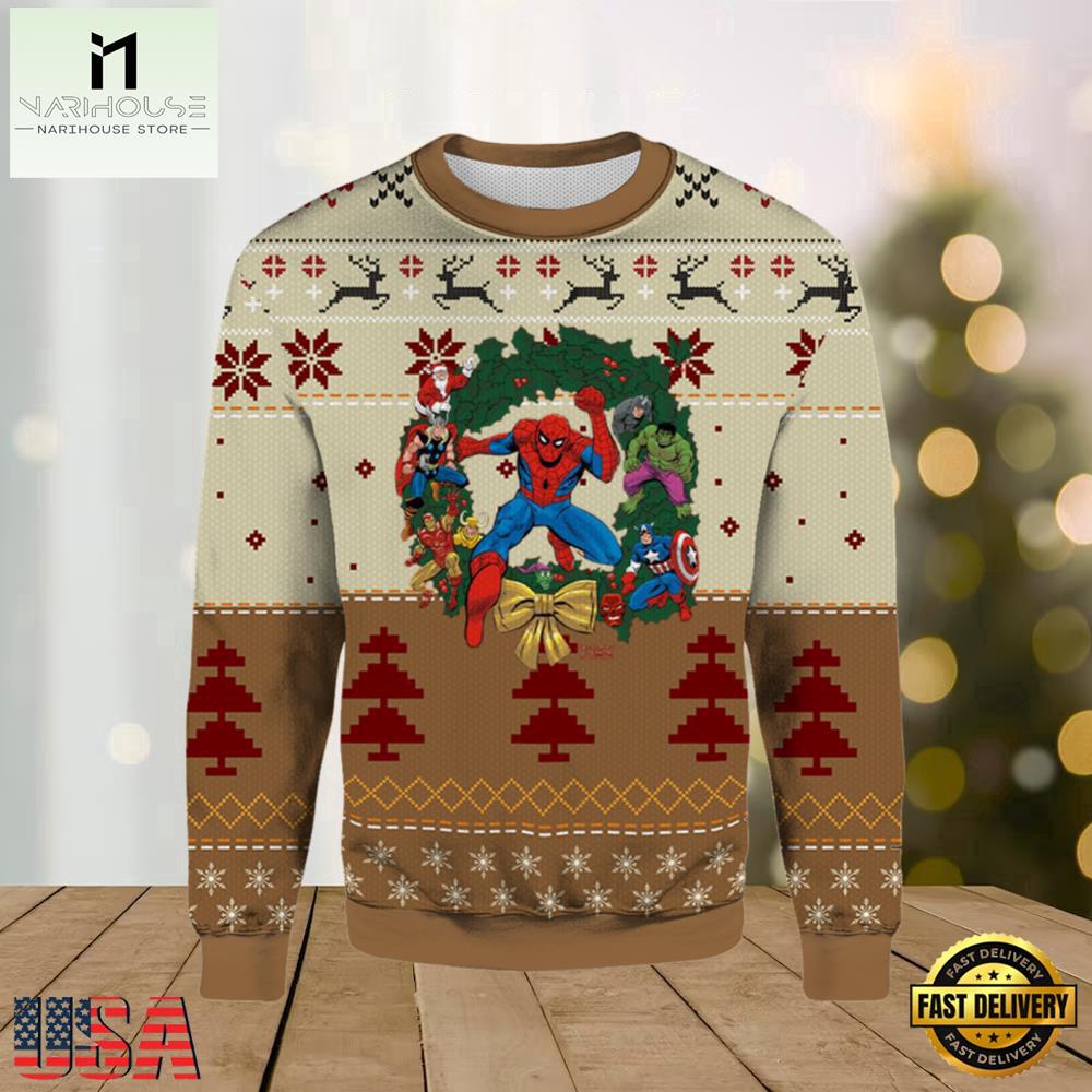 Superhero Spider Man 2025 Ugly Xmas Sweater Superhero Spider Man 2025 Ugly Xmas Sweater