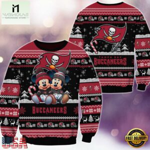 Tampa Bay Buccaneers NFL Mickey Minnie Ugly Christmas Sweater