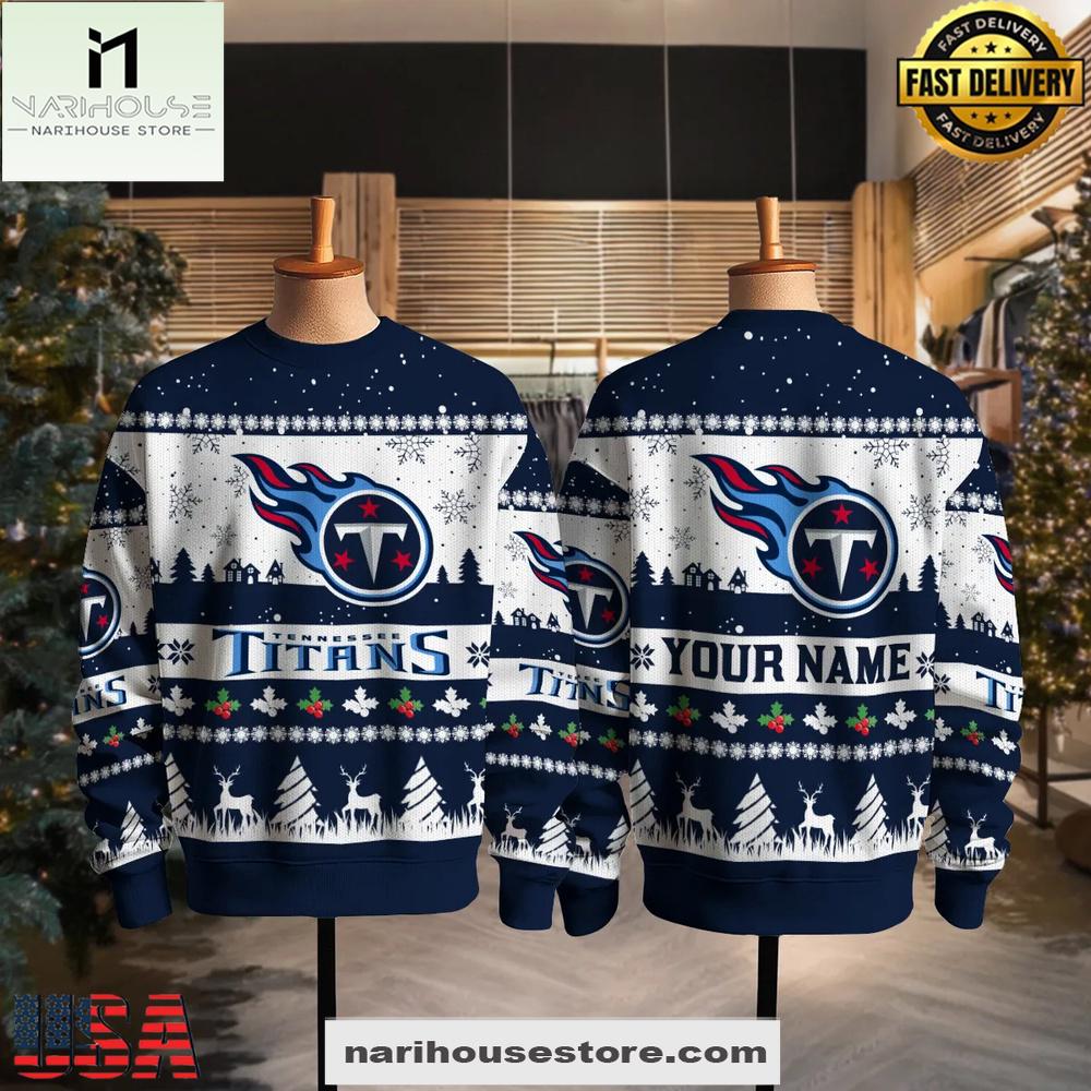 Tennessee Titans NFL Snow 2025 Ugly Xmas Sweater Tennessee Titans NFL Snow 2025 Ugly Xmas Sweater