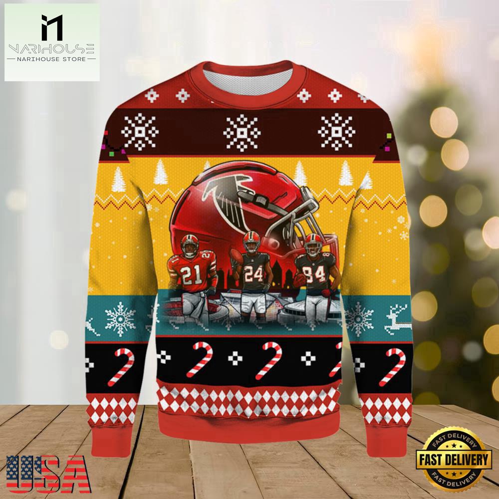The Man Atlanta Falcons 2025 Ugly Xmas Sweater The Man Atlanta Falcons 2025 Ugly Xmas Sweater