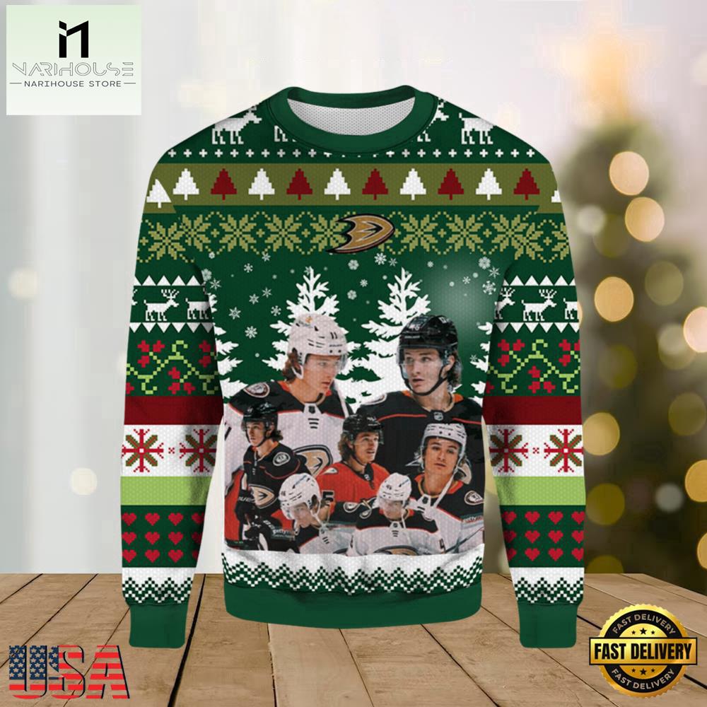 Trevor Zegras Anaheim Ducks 2025 Ugly Xmas Sweater Trevor Zegras Anaheim Ducks 2025 Ugly Xmas Sweater