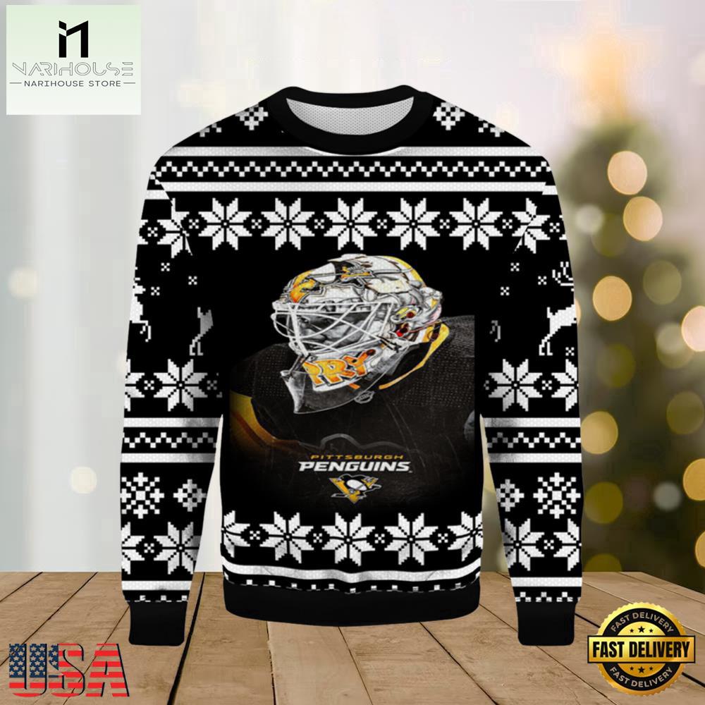 Tristian Jarry Pittsburgh Penguins 2025 Ugly Xmas Sweater Tristian Jarry Pittsburgh Penguins 2025 Ugly Xmas Sweater