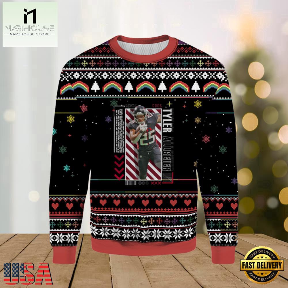Tyler Allgeier Atlanta Falcons 2025 Ugly Xmas Sweater Tyler Allgeier Atlanta Falcons 2025 Ugly Xmas Sweater