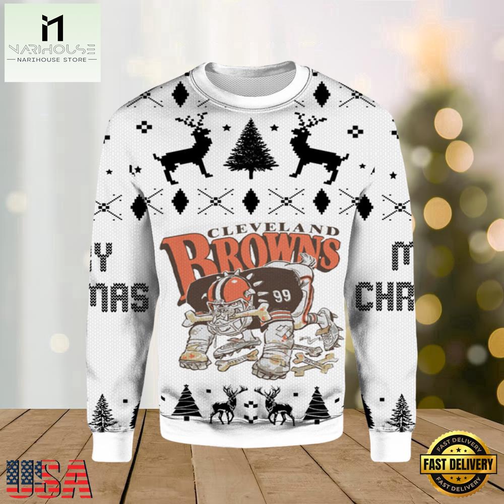 Vintage Style Cleveland Browns Bear Funny Ugly Sweater Vintage Style Cleveland Browns Bear Funny Ugly Sweater