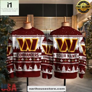 Washington Commanders NFL Snow Ugly Christmas Sweater