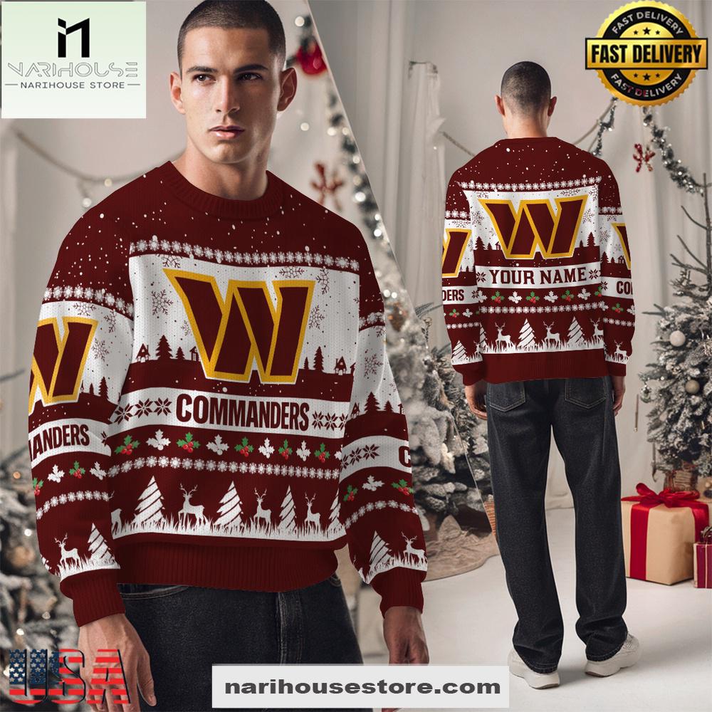 Washington Commanders NFL Snow 2025 Ugly Xmas Sweater Washington Commanders NFL Snow 2025 Ugly Xmas Sweater