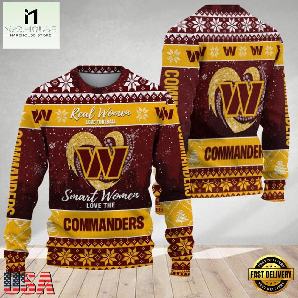 NFL  Washington Commanders Real Women Love Football 2025 Ugly Xmas Sweater NFL  Washington Commanders Real Women Love Football 2025 Ugly Xmas Sweater