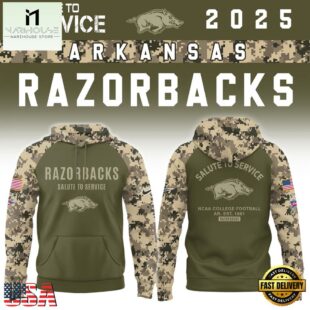 Arkansas Razorbacks 2025 NCAA Salute To Service Limited New Hoodie