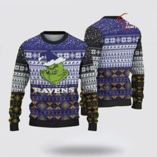 Baltimore Ravens Christmas Grinch Ugly Christmas Sweater Shirt