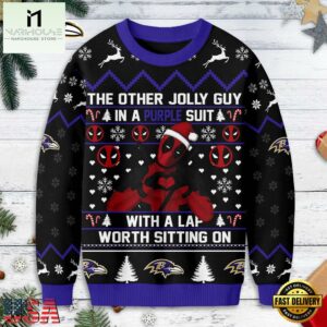 Baltimore Ravens NFL Deadpool Ugly Christmas Sweater