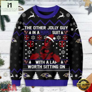 Baltimore Ravens NFL Deadpool Ugly Christmas Sweater