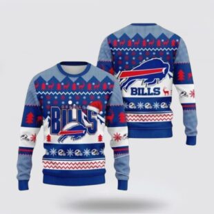 Bills Football Santa Hat Ugly Christmas Sweater Shirt