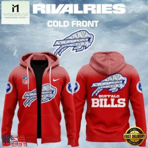 Buffalo Bills 2025-2026 Rivalries Cold Front Red Zipper Hoodie