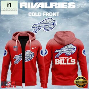 Buffalo Bills 2025-2026 Rivalries Cold Front Red Zipper Hoodie