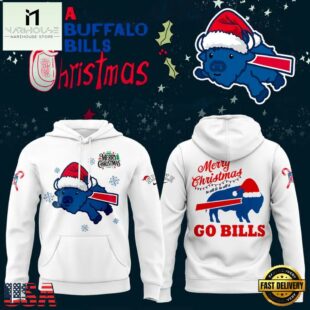 Buffalo Bills Merry Christmas 2025 White Hoodie Shirt