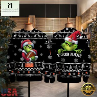 Cleveland Browns 2025 NFL Grinch Football Personalized Ugly Christmas Sweater