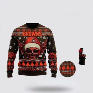 Cleveland Browns Golden Skull Ugly Christmas Sweater Shirt