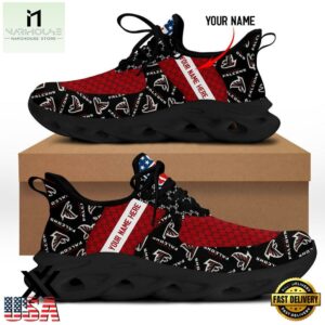 Custom Name Atlanta Falcons Logo Pattern Max Soul Shoes For Fans
