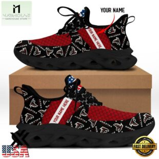 Custom Name Atlanta Falcons Logo Pattern Max Soul Shoes For Fans