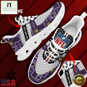 Custom Name Baltimore Ravens Logo Pattern Max Soul Shoes For Fans